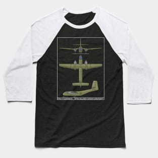 DHC-4 Caribou Specialized Cargo Aircraft Diagram Gift Baseball T-Shirt